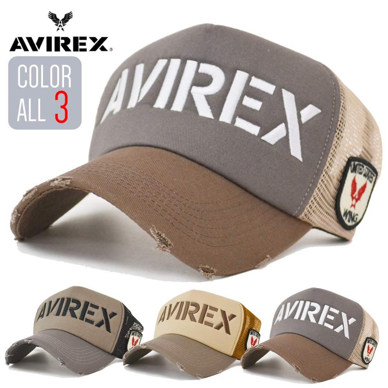 AVIREX Big Logo Embroidered Mesh Cap, multicolor (gray / black)