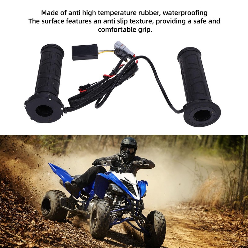 Jiawu Motorcycle Heated Grips, 1 Pair ATV Handlebar Grip Thumb