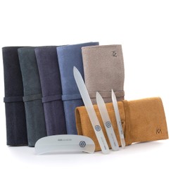 GERMANIKURE BlackCrystal Glass Nail File Set in Yellow Suede Case – Handmade in Czech Republic – Professional Manicure & Pedicure Supplies – Glass Cuticle Stick, Pusher, Moon File