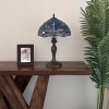 Enjoy Decor Lamps Tiffany Style Table Lamp Blue Stained Glass