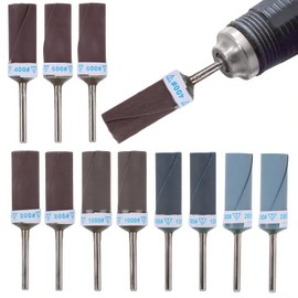 12pcs 400-2000 Grit Sanding Drums for Dremel Rotary Tool, Rotary Tool Bits Sander Set Bands Mandrels for Wood Plastic Metal Grinding Polishing