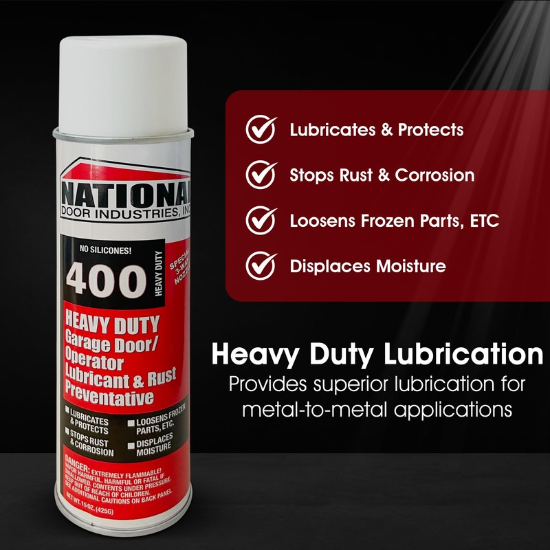 400-HD Heavy-Duty Garage Door Lubricant Spray – Rust Preventative with