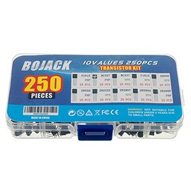 BOJACK Juego de varios transistores de potencia de propósito general, 250 unidades, de 10 valores A1015 BC327 BC337 C1815 S8050 S8550 2N2222 2N2907 2N3904 2N3906 PNP NPN