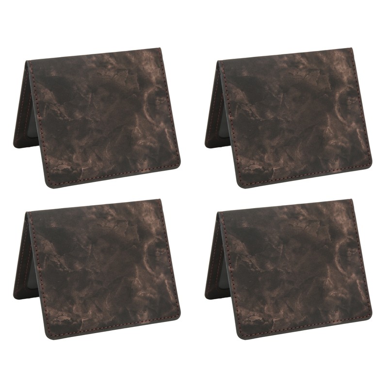 4pcs Vaccination Certificate Holder Marbling Waterproof PU Leather Vaccine Card