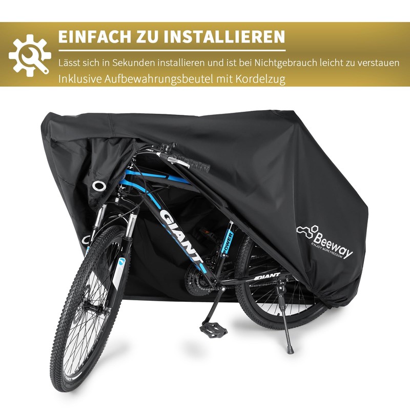 BEEWAY Bicycle Cover, 210D Nylon, Waterproof, Thick, Dustproof, UV Protection,