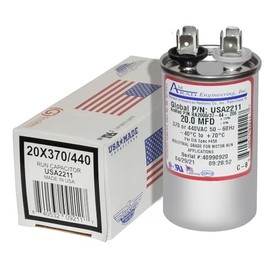 Goodman CAP200000370RP - 20 uf MFD 370/440 Volt VAC AmRad Round Run Capacitor, Made in The U.S.A.