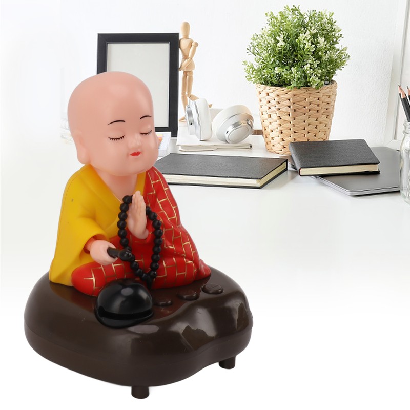 Little Monk Figurine USB Charging 6 Songs Music LED Nodding