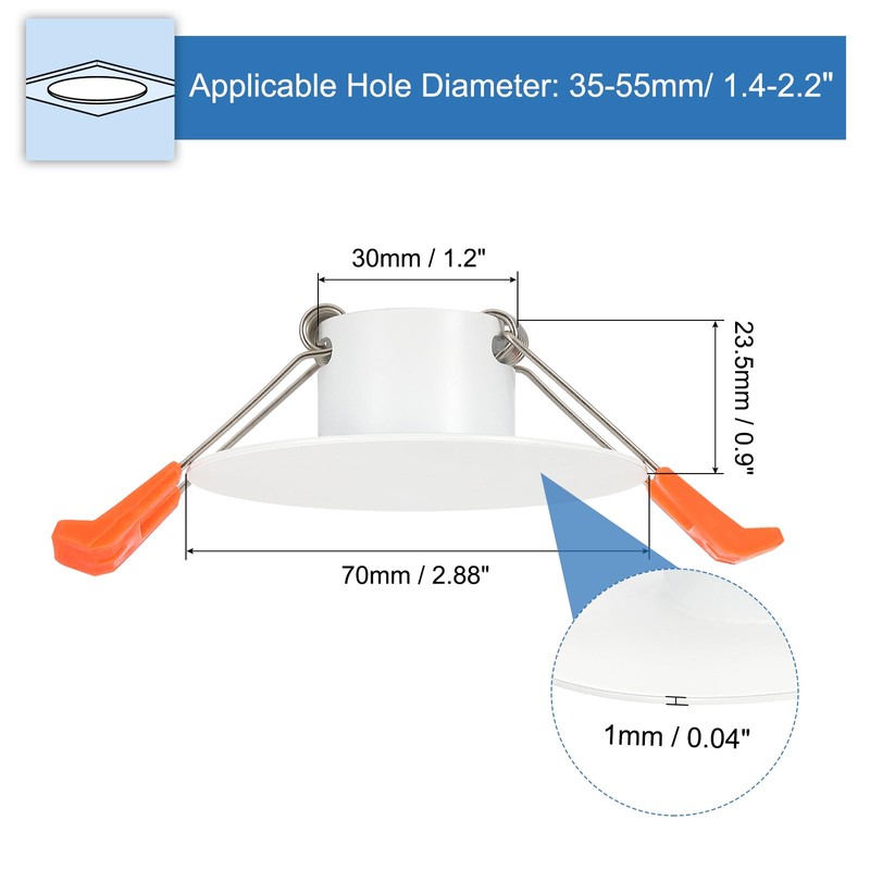 PATIKIL 70mm / 2.88" Diameter Metal Ceiling Hole Cover Plate,