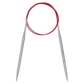 Coopay 5mm Circular Knitting Needles 80cm Long, Metal Circular Needles with Flexible Cable, Round Knitting Needles for Large Project, Fixed Cable Circle Knitting Pins for Blanket, Scarf, Hats