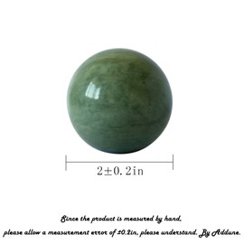 Addune Dark Green Baoding Balls Marble Chinese Health Exercise Massage Balls Stress Relieve Hand Exercise Tool Relax Fingers Gift (Dark Green, 2'')