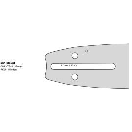 Laser Forestry Master Bar Barra de motosserra 14" 3/8 LP x 050 x 52 elos de acionamento - Compatível com Husqvarna, Jonsered