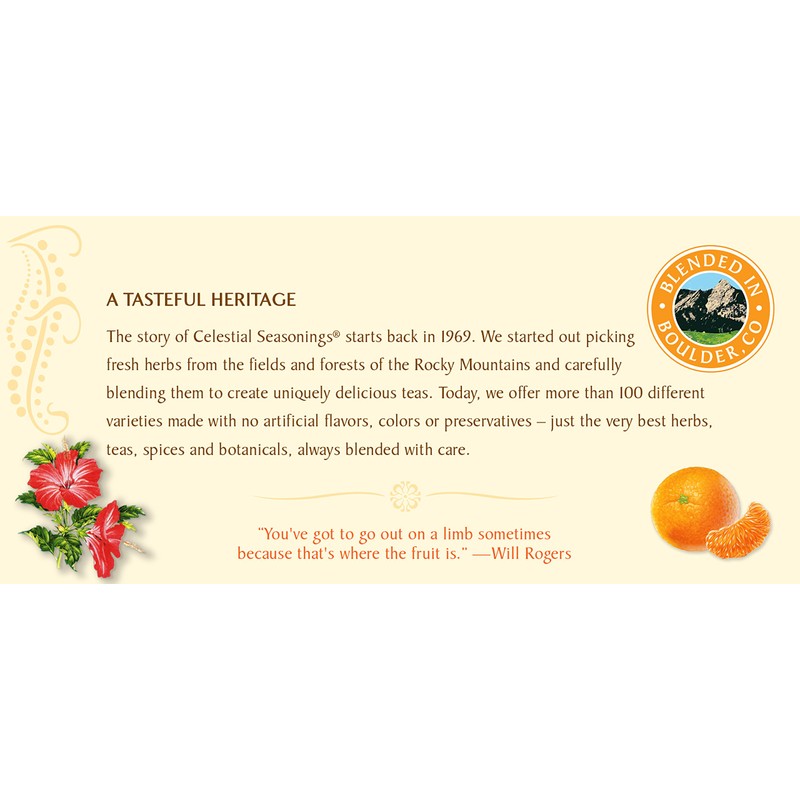 Celestial Seasonings Herbal Tea, Tangerine Orange Zinger, 20 Count Box
