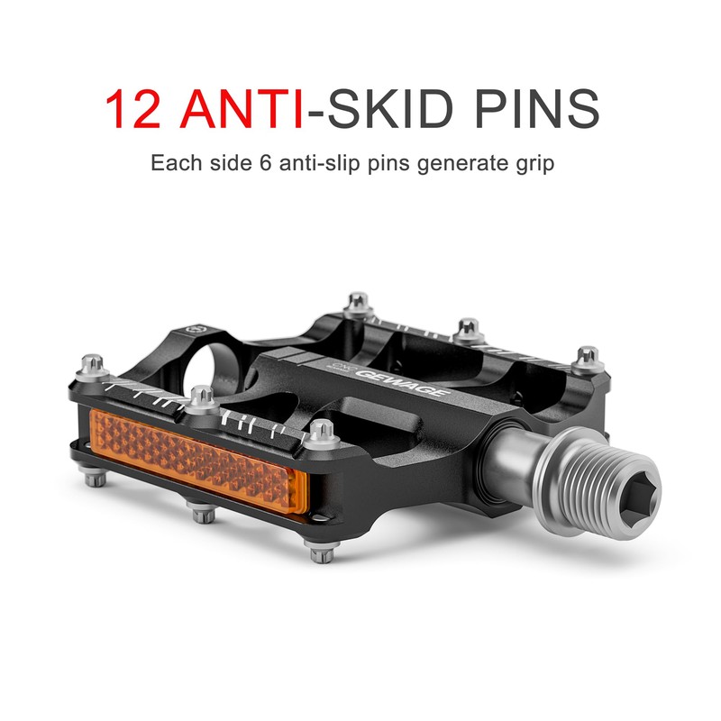 Road/Mountain Bike Pedals - 3 Bearings Bicycle Pedals with Reflectors