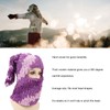 Bunny Ear Knitted Hat Purple Warm Windproof Thicken Stretchy Stylish