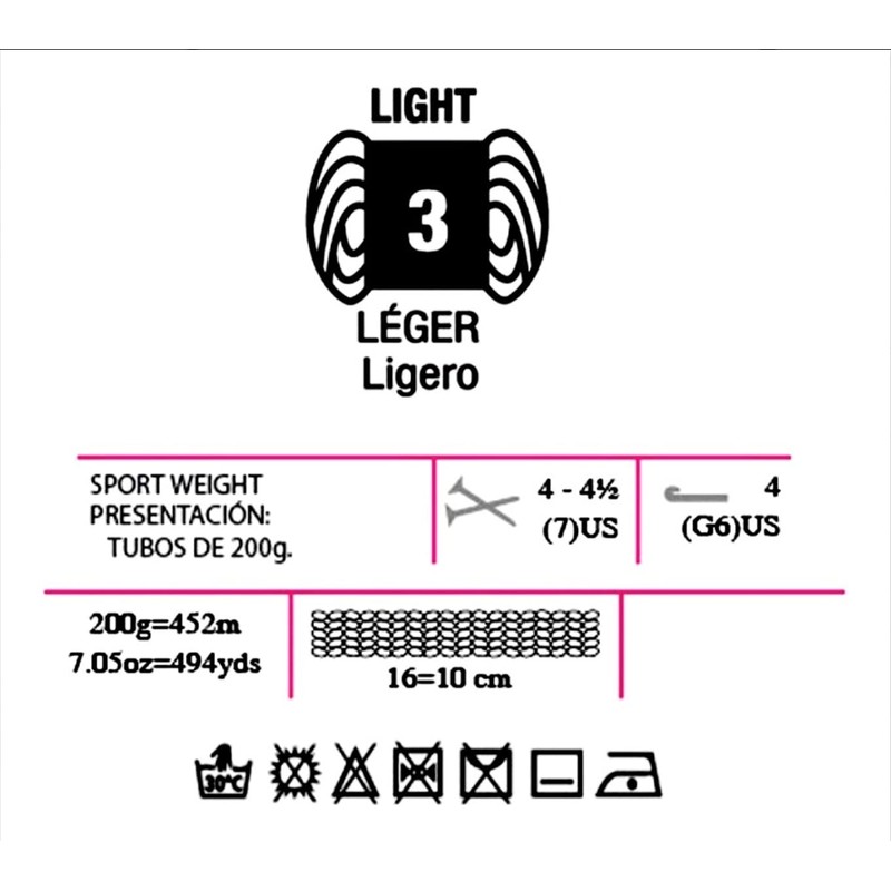 Estambre Kuku Super marca Tamm, madeja de 200 gramos (Rosa