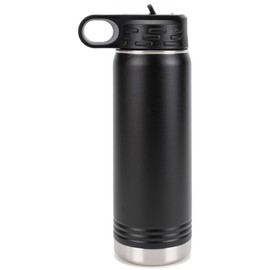 Elanze Designs Eat Sleep Pickleball Black 20 ounce Stainless Steel Water Bottle With Straw