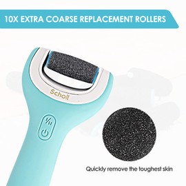 Scholl Callus Remover Replacement Rollers, Bolasen Pack of 10 Extra Coarse Scholl Replacement Rollers, for Removing Hard Skin, Scholl Velvet Smooth Replacement Rollers, Pedicure Foot Care Set
