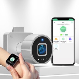 Eseesmart Cabinet Lock Furniture Lock Security Drawer Lock Screw-On Lock with Fingerprint Bluetooth App Set for Drawers Cabinets 22 mm