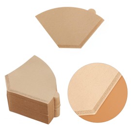 100-Pack U-Shape Coffee Filters - Eco-Friendly Biodegradable Unbleached Paper for Pour-Over Brewing, Camping/Travel/Office Use (Leak-Proof Slow Drip Design, 100PCs)