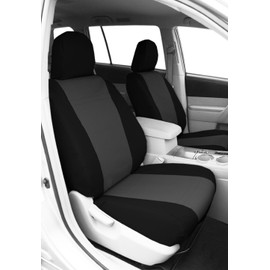 CalTrend Center Buckets Seats, DuraPlus Seat Covers for 2008-2010 Buick Enclave|Saturn Outlook Charcoal Charcoal Insert with Black Trim