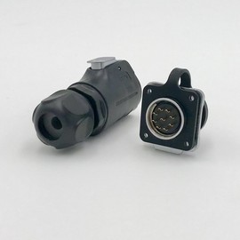 CNLINKO 9 Pin Power Industrial Circular Connector, Female Plug & Male Panel Mount Receptacles Socket Jack, Outdoor Waterproof IP67, Easy Plug and Pull, AC DC