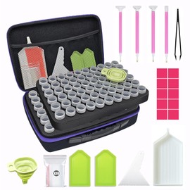 Cajas de Almacenamiento de Pintura de Diamantes, Cajas Organizadoras de Plástico Pintura de Diamante, Kit de Pintura de Diamantes, Accesorios de Pintura de Diamantes 5d, Diamante Herramientas (60)