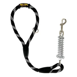Dog Lead, Shock Absorber, Anti Pull, for Medium and Large Dogs, Made in Spain. 60cm. Black with White