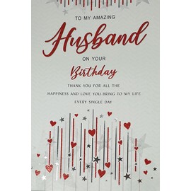 to My Amazing Husband Birthday Card - Size 6" X 9"