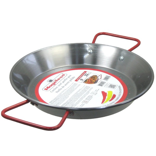 MAGEFESA CARBON STEEL paella pan in polished Steel (9 in - 23 cm - 1 Servings)