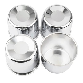GTOWNWORKS 4pcs 4.25 inch Push Through Wheel Center Caps for 4.25" Center Bore Auto Trailer Wheel Rim, 4 Pack Chrome Silver Rim Hub Covers