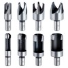 LEONTOOL 8Pcs Wood Plug Cutter Drill Bit Set Straight and