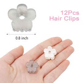 Wanciler Small Flower Hair Claw Clips For Women, 12Pcs Mini Claw Clips Tiny Hair Clips Cute Hair Accessories for Women