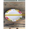 Fataco 8.75" x 12" oval premium plastic melamine plate flower