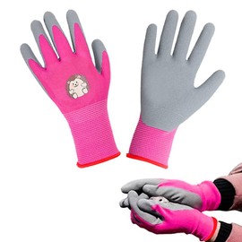 KARELLS Children's Work Gloves, Gardening Gloves, Children's Gardening Gloves, Children's Work Gloves, Garden and Work Gloves, Foam Rubber Coating, for Children 3-5 Years (Pink)