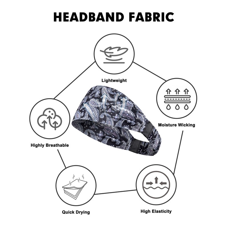 AWUMBUK Headbands for Men, Sweat Bands Head Sports Hair Bands