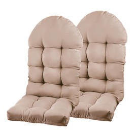 PNP HWJIAJU Adirondack Chair Cushion, Rocking Chair Cushion 44x19.4x4 inch, High Back Patio Cushions of Upper and Lower with Ties, Sunscreen and Fade-Resistant (Beige, 2)