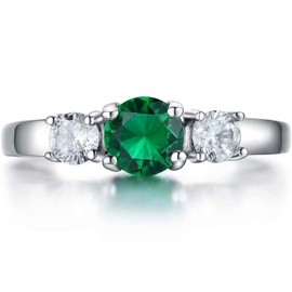 AILAAILA Kids Rings for Girls May Birthstone Rings for Girls Women Birthday Gifts Stainless Steel Jewelry Emerald Rings for Women Teens Little Girls Size 3