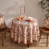 ISAENNE Design Linen Tablecloth for Round Tables,Paisley Style Table Cloth