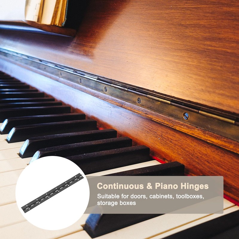 M METERXITY 6-Pack Piano Hinges, 12 Inch / 300mm 304