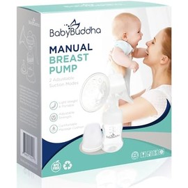 BabyBuddha - Extractor de leche materna manual, con una sola mano, inalámbrico y portátil, sin necesidad de pilas ni energía, cojín de masaje de