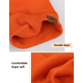 Children's Boys Warm Soft Winter Hats for Girls Toddler Baby Double Layer Knitted Hat Children, orange