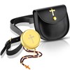 Huhumy 2 Pcs Pyx for Communion Host Catholic Leather Pyx