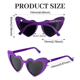 LADY&HOME Hen Party Sunglasses - 10pcs Heart Shaped Bridesmaid Gifts Weddings Sunglasses (Purple)