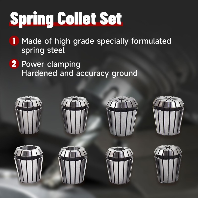 findmall 29Pcs ER40 Accuracy Spring Collet Set 1/8-1 Inch for