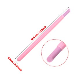 ONLYKXY 10pcs Pumice Stone Nail Cuticle Pushers Plastic Handle Trimmer Cleaning Cuticle Remover Stick Nail File Art Manicure Pedicure Tools for Nails Cuticles Fingernail Care (Pink)