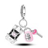 NARMO 925 Sterling Silver Charm Car Keys Dangle Pendants for
