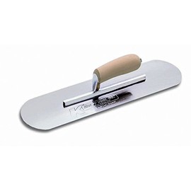 Kraft Tool CF490 Chrome No Burn Pool Trowel with Camel Back Wood Handle, 10 x 3-Inch