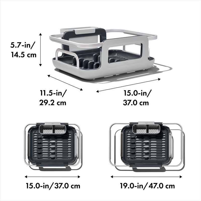 OXO Good Grips Extendable Over-The-Sink Aluminum Drying Dish Rack
