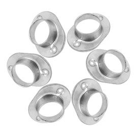 Gadpiparty 6pcs Zinc Steel Round Tube Base Deck Railing Bracket Floor Flange Supports for Tubes Durable Resistant Guardrail Accessories for Outdoor Fence Stability