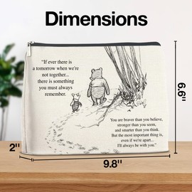 YeleY Encouragement Gifts for Women Girls, Inspirational Pooh Bear Gifts for Friends, Friendship Cosmetic Bag Pooh Bear Zipper Makeup Pouch